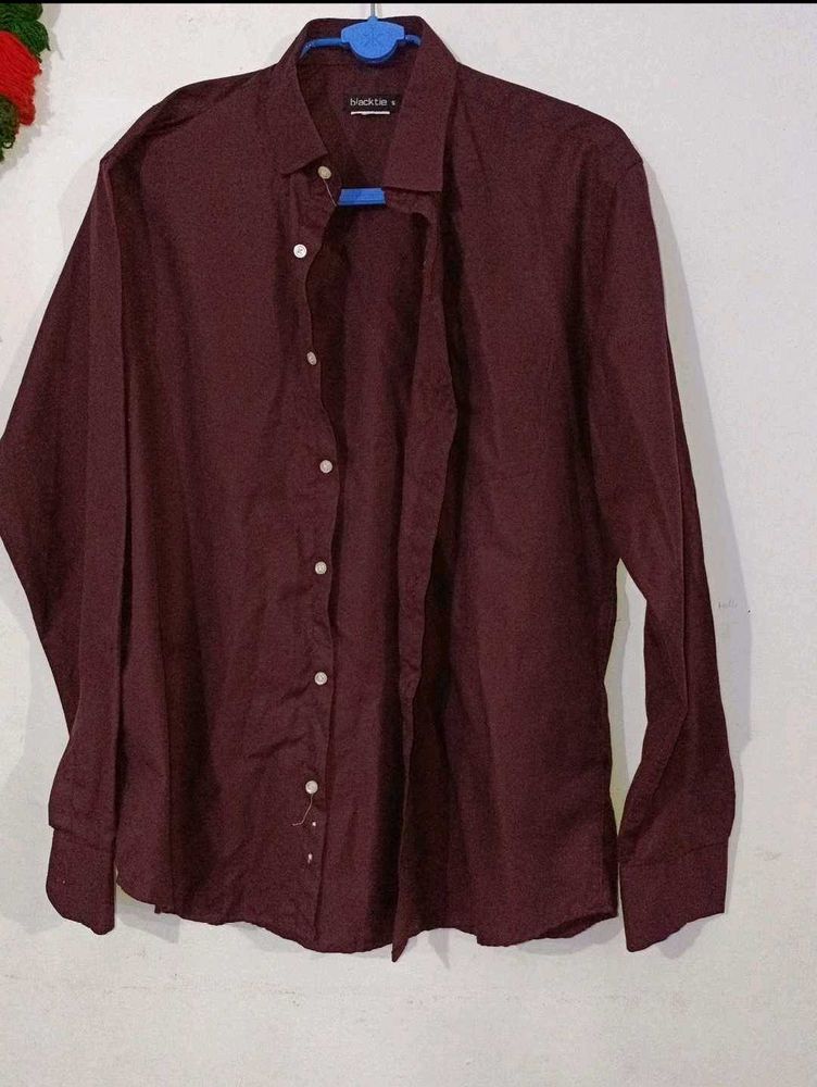Men's Maroon Formal Shirt