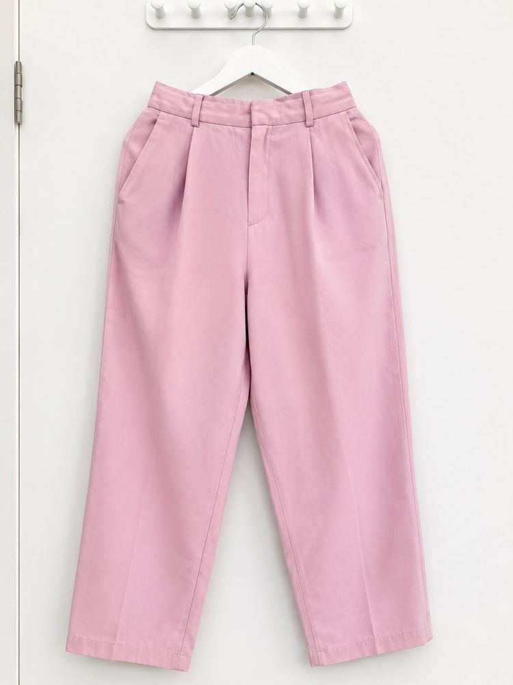 Pink Linen Blend Pants