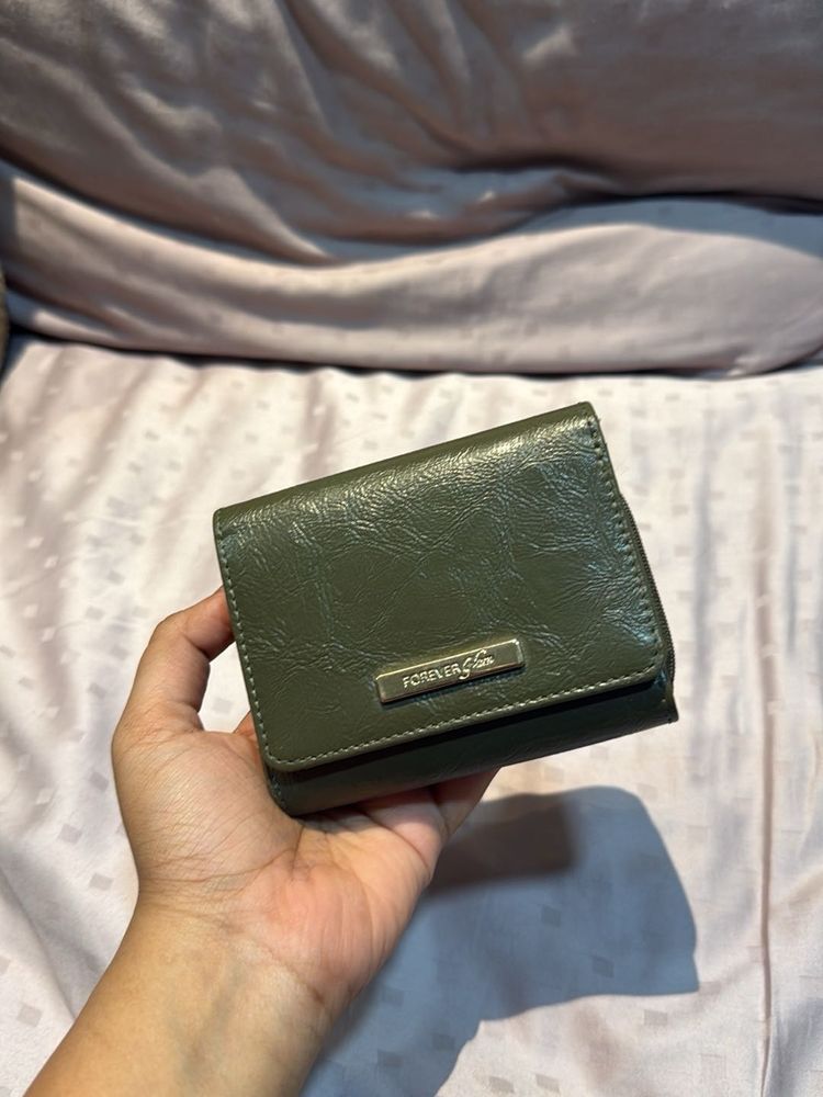 Forever 21 Olive Green Tri-Fold Wallet
