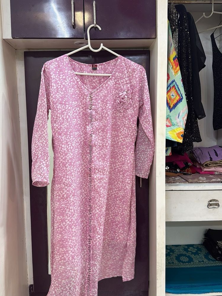 Pink Floral Kurta