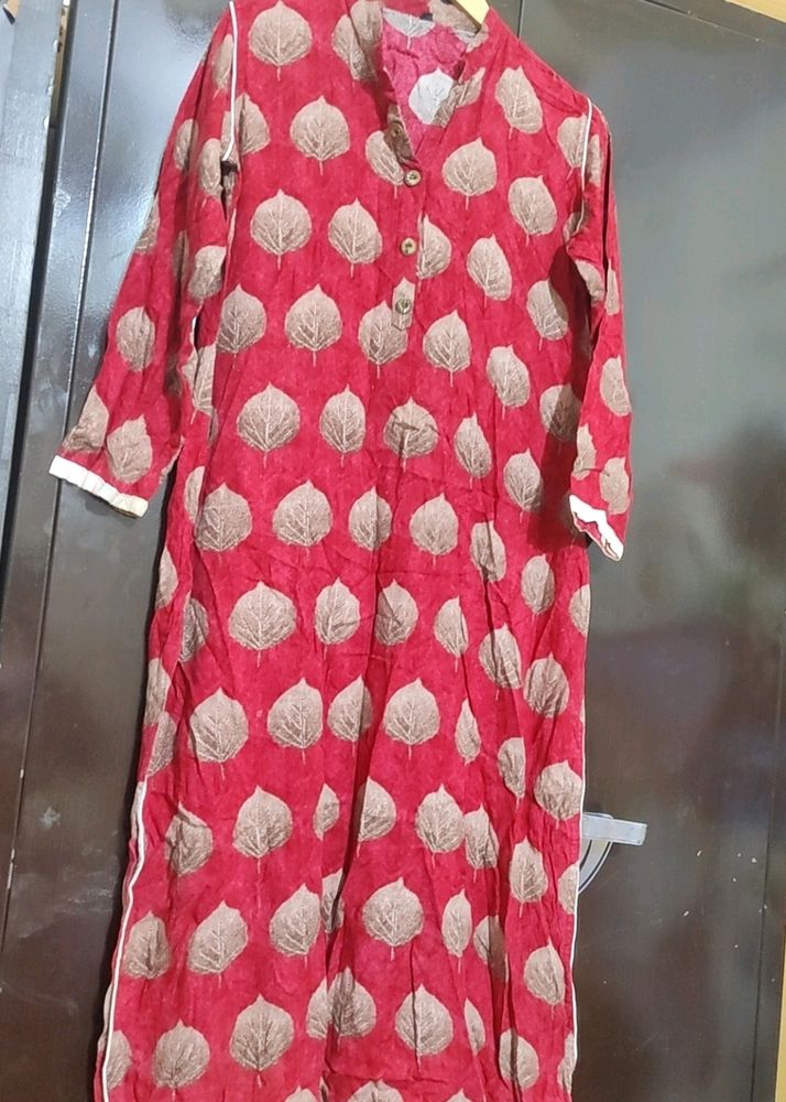 Red Printed Kurti For Girl Or Woman 38 Bust