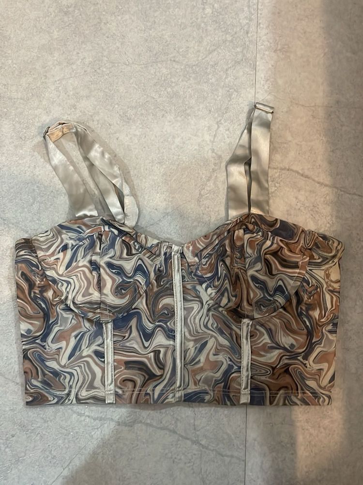 forever 21 Marble Print Corset Top