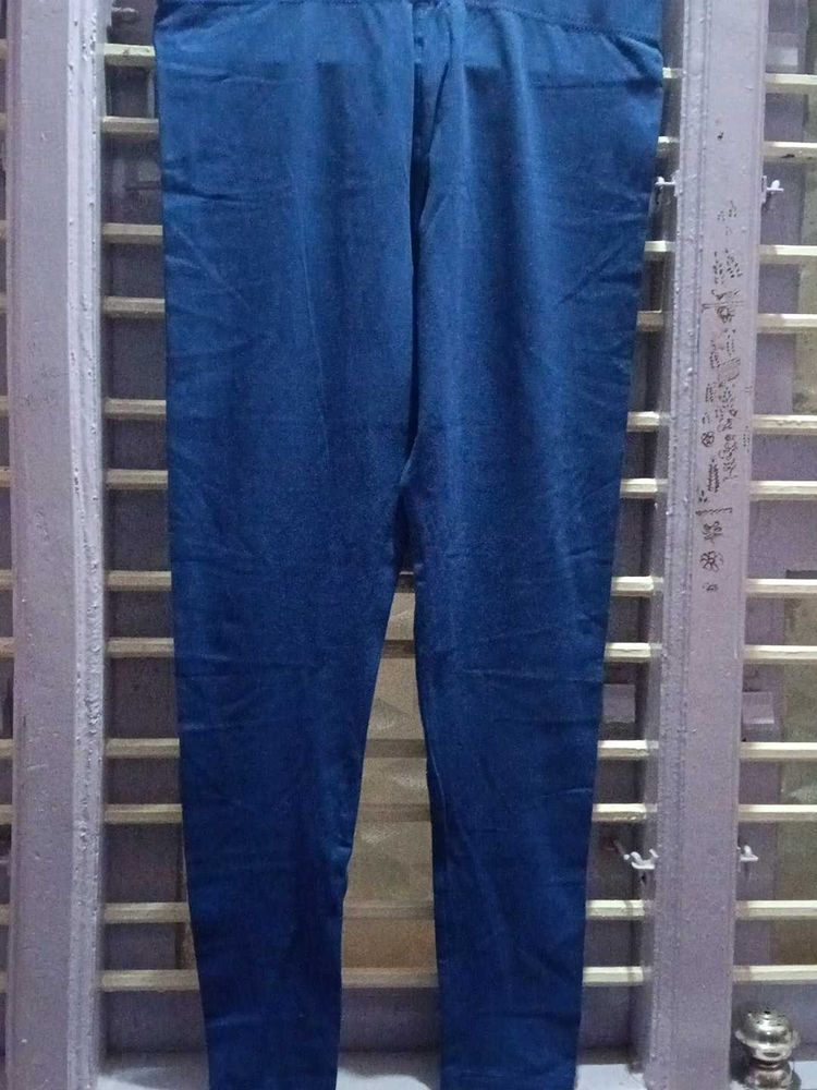 Blue Cotton Leggings XL