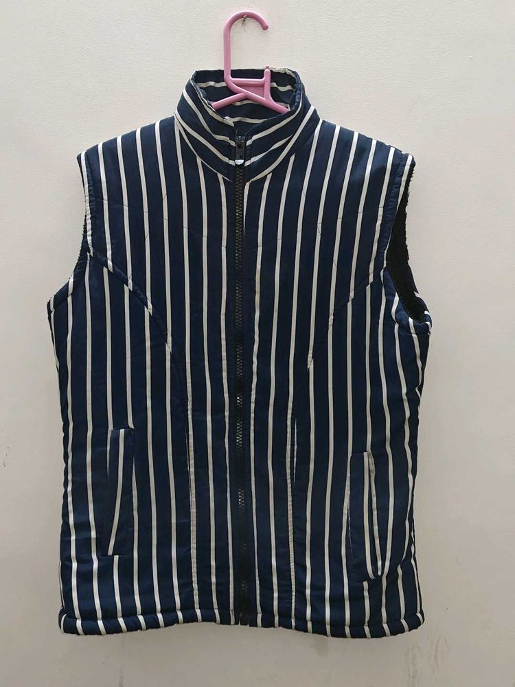Striped Sleeveless Jacket