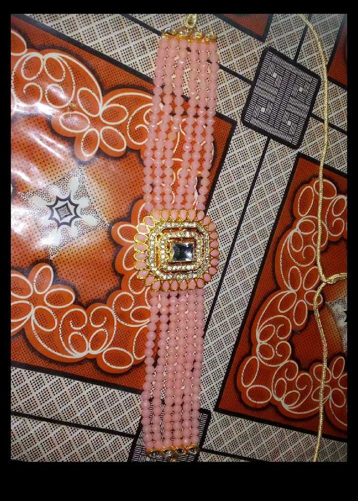Elegant orange Beaded Choker Necklace