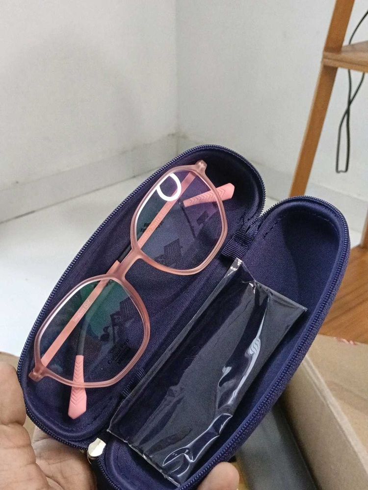 Stylish Pink Eyeglasses with Case