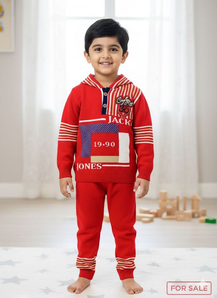 Boys Red Knit Set