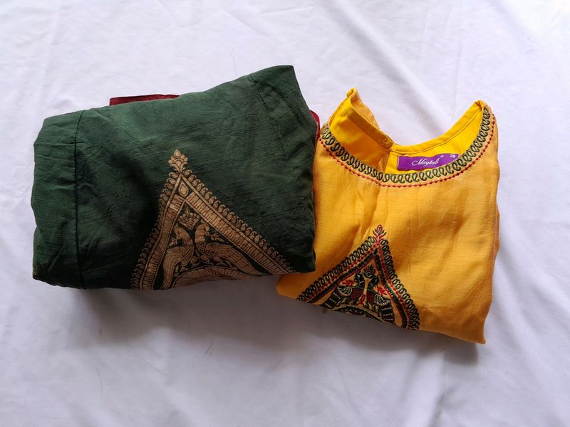 Yellow Embroidered Ethnic Set (Girl's)