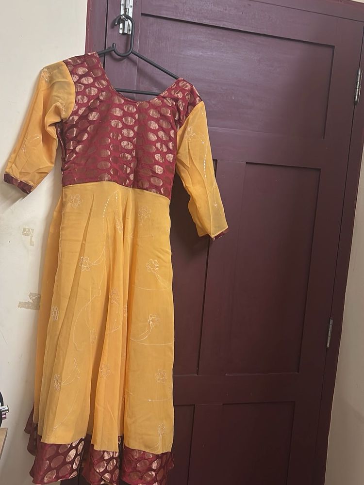 Elegant sandal &amp; Maroon anarkali