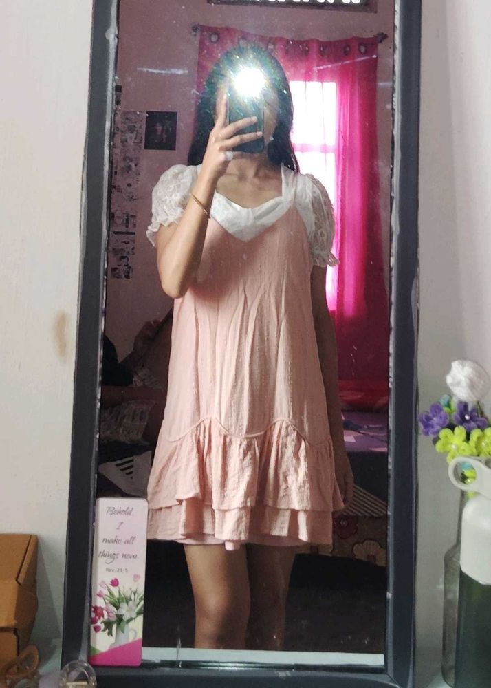 Cute Pink Ruffled Dress
