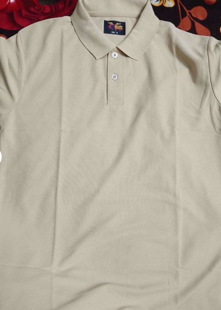 Men's Beige Polo T-Shirt