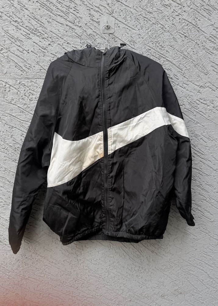 Black &amp; White Windbreaker Jacket