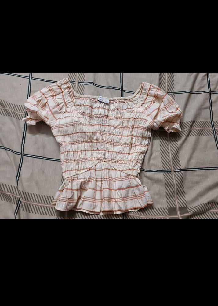 Smocked Square Neck Top