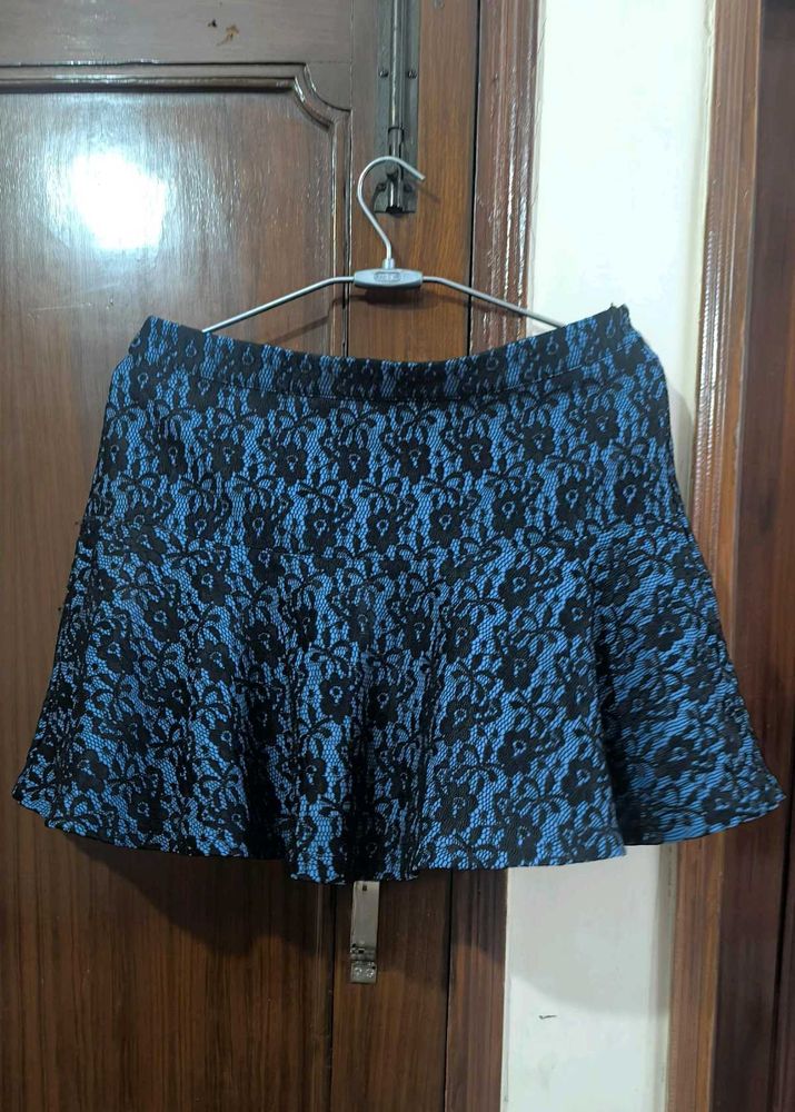Blue Lace Skater Skirt