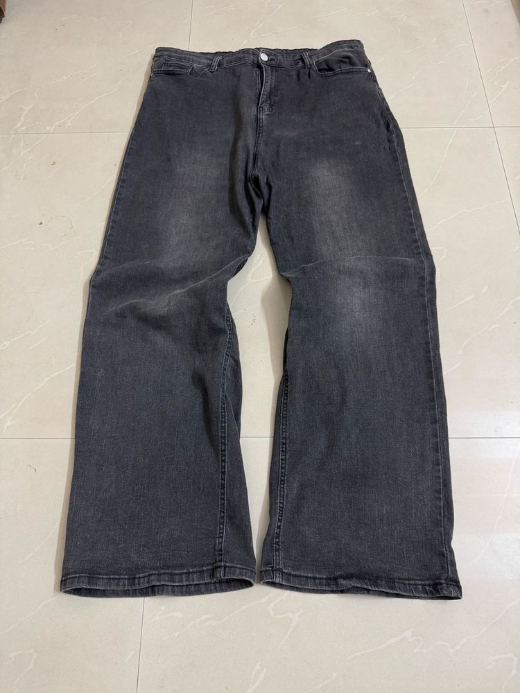 Grey Wide Leg Jeans