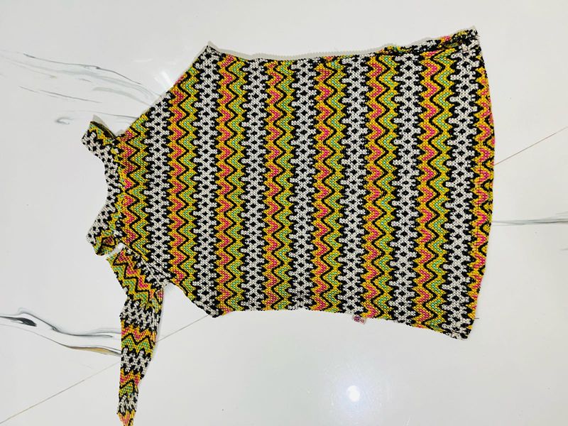 Vibrant Zigzag Patterned Top