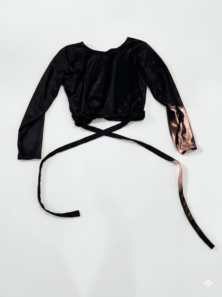 Velvet Wrap Around Crop Top
