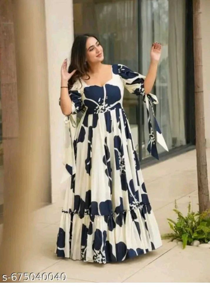navy blue white midi gown