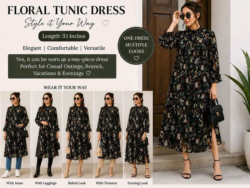 Floral Tunic Dress - Style it Your Way