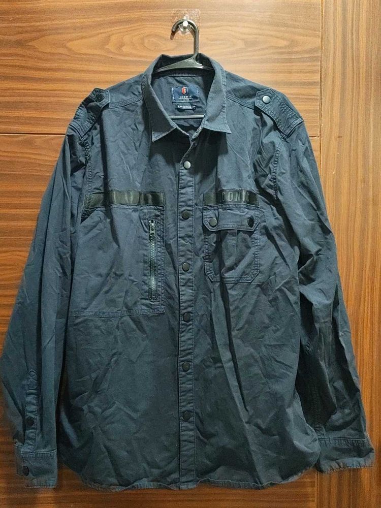 Men's Dark Blue Utility Shirt