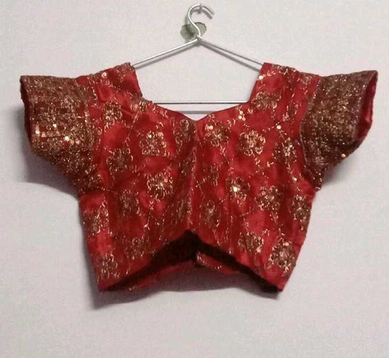 Maroon &amp; Gold Sequin Blouse