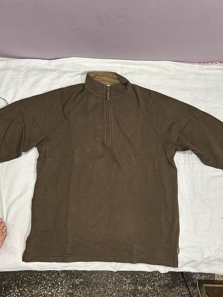 Men's Brown Quarter Zip Pullover