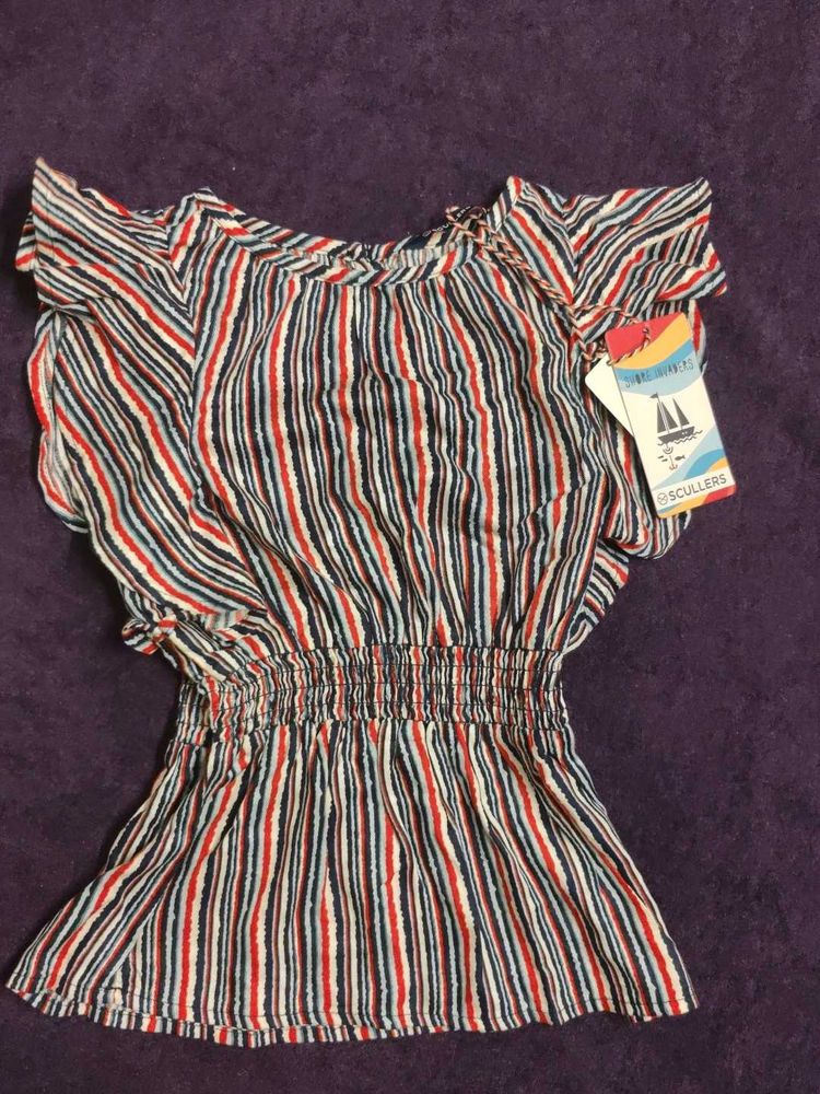 Striped Smocked Waist Top