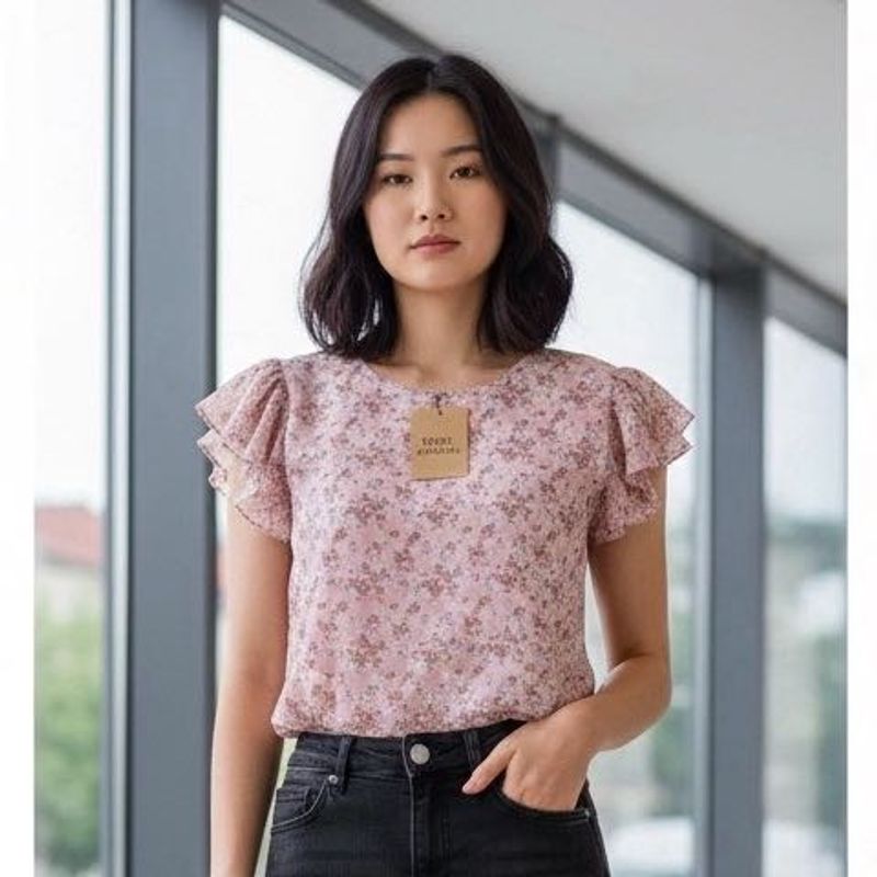 free delivery Floral Print Top