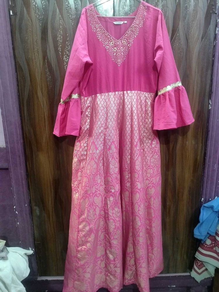 Pink Golden Wedding Gown