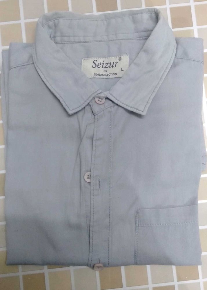 Seizur Men's Grey Casual Shirt