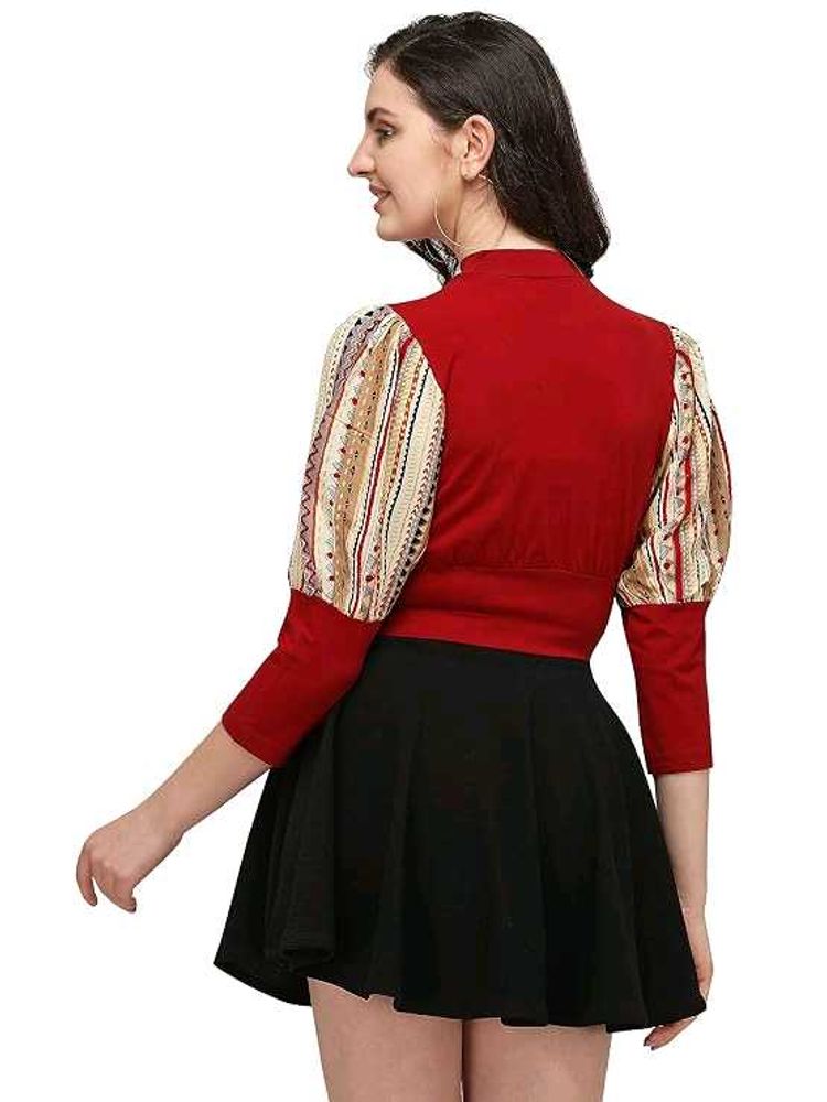 Red Puff Sleeve Top