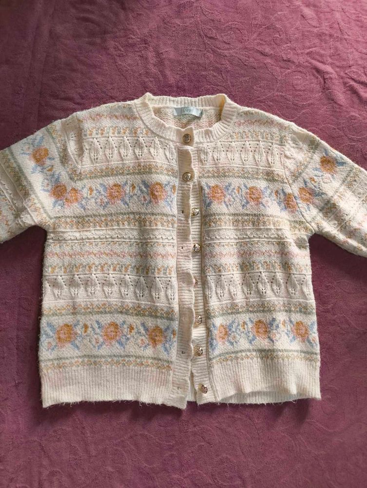 Vintage Floral Knit Cardigan