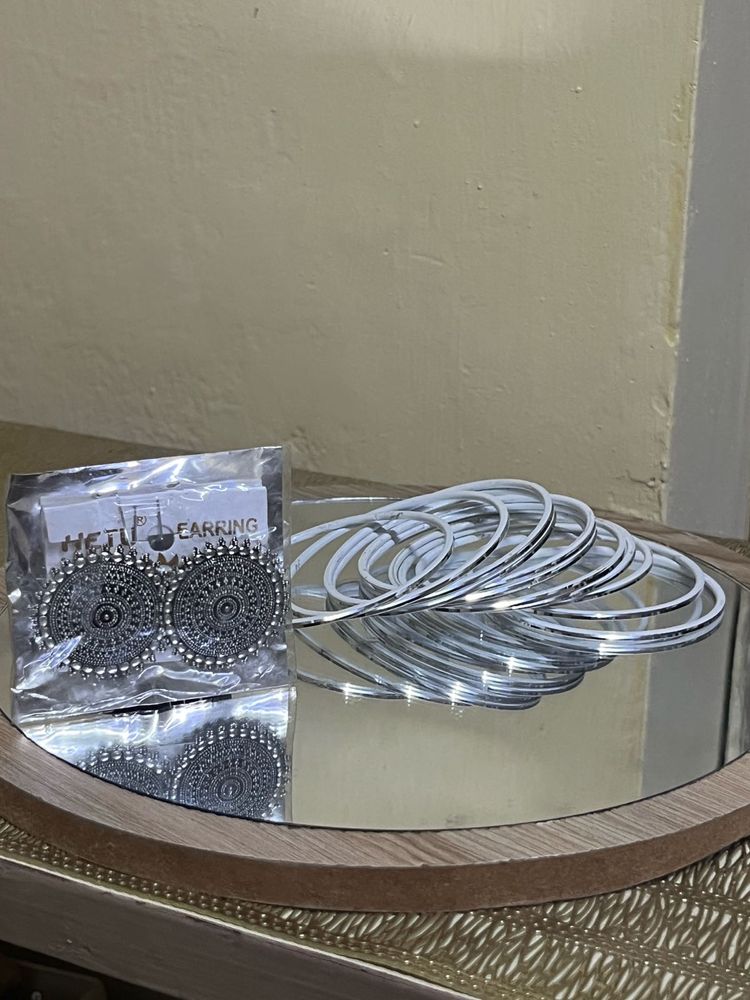 Traditional Earrings &amp; Bangles Set