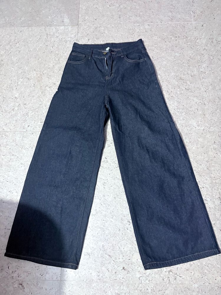 Wide Leg Dark Wash Denim Jeans