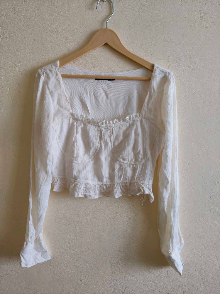 Vintage White Long Sleeve Top