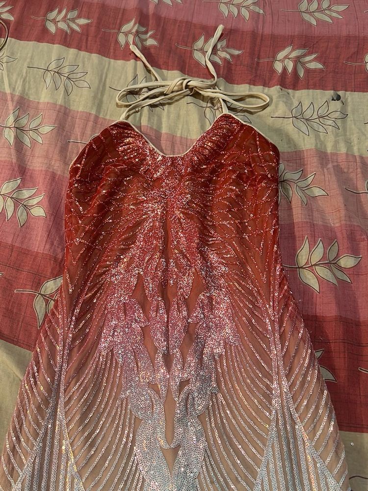 Sparkling Halter Neck Party Dress