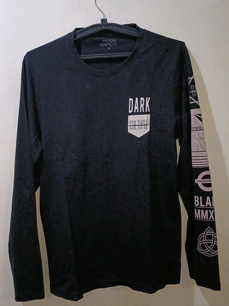 MADO RAPIDO BLACK FULL SLEEVES T SHIRT WITH FULL SLEEVE ONE SIDE TATTOO