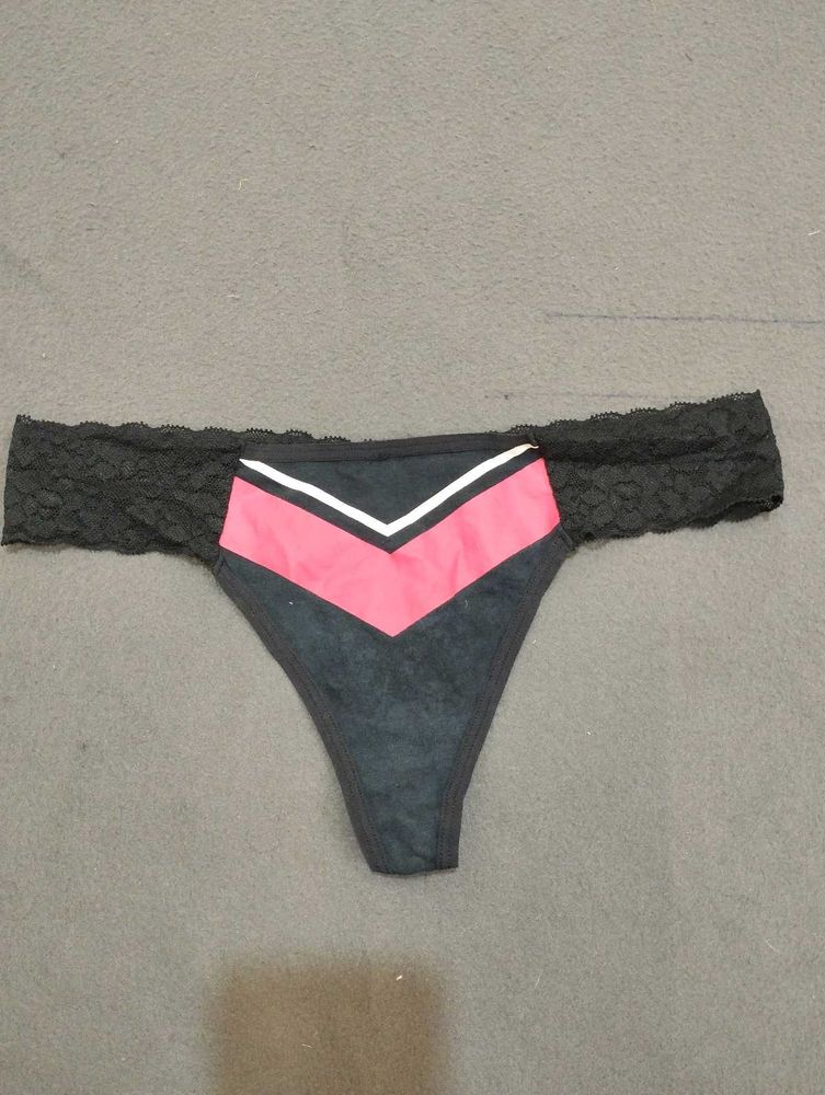 Stylish Pink &amp; Black Thong Panty💥