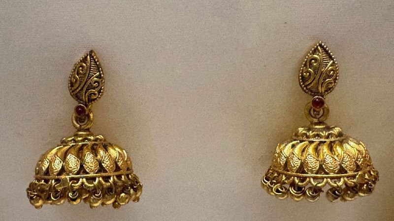 Exquisite Golden Jhumka Earrings