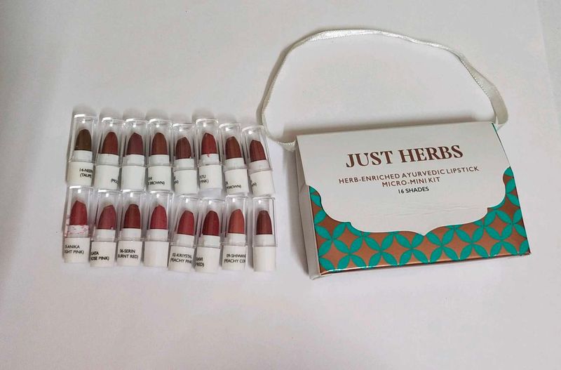 Just Herbs Lipstick Mini Kit - 16 Shades