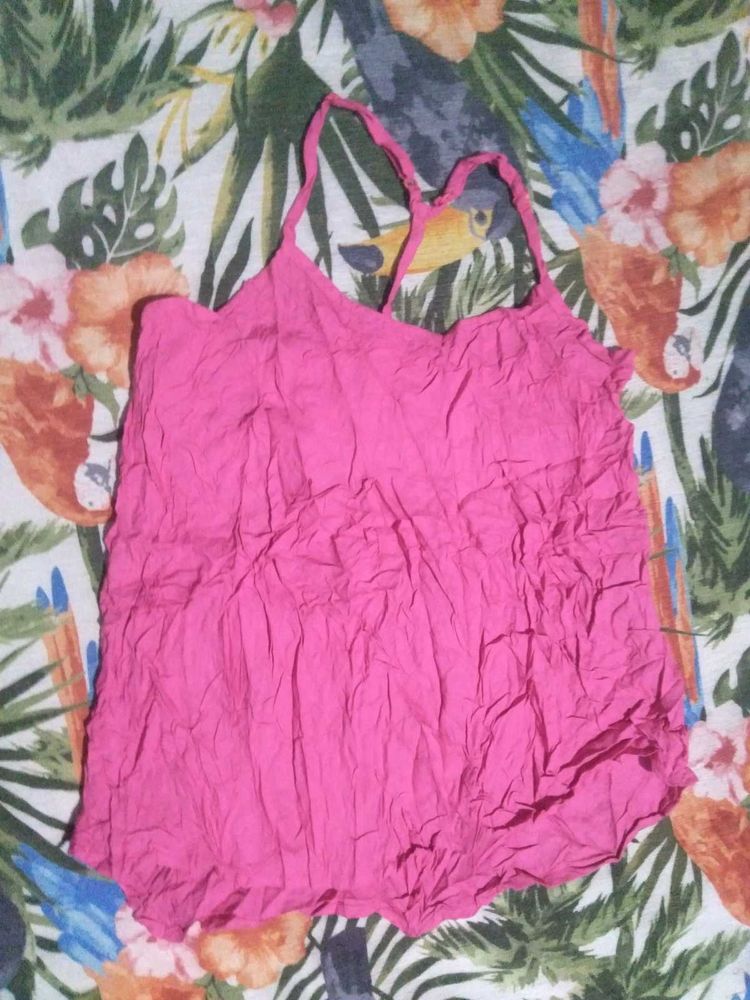 Pink Sleeveless Casual Top