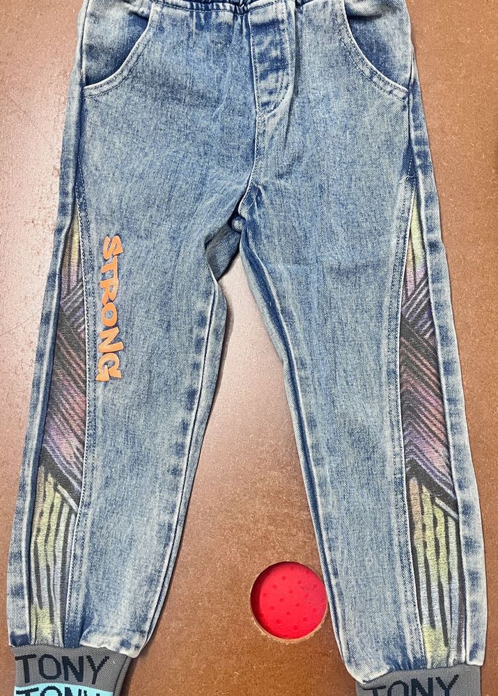 Boys 'Strong' Print Jeans