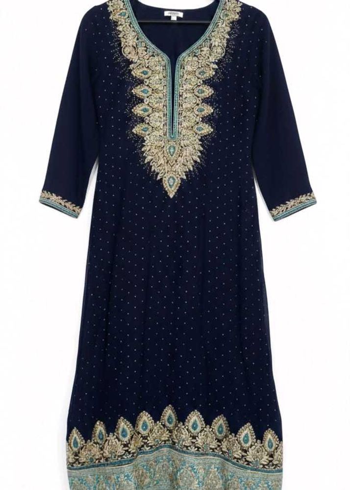 Elegant Navy  and sky blue gharara set