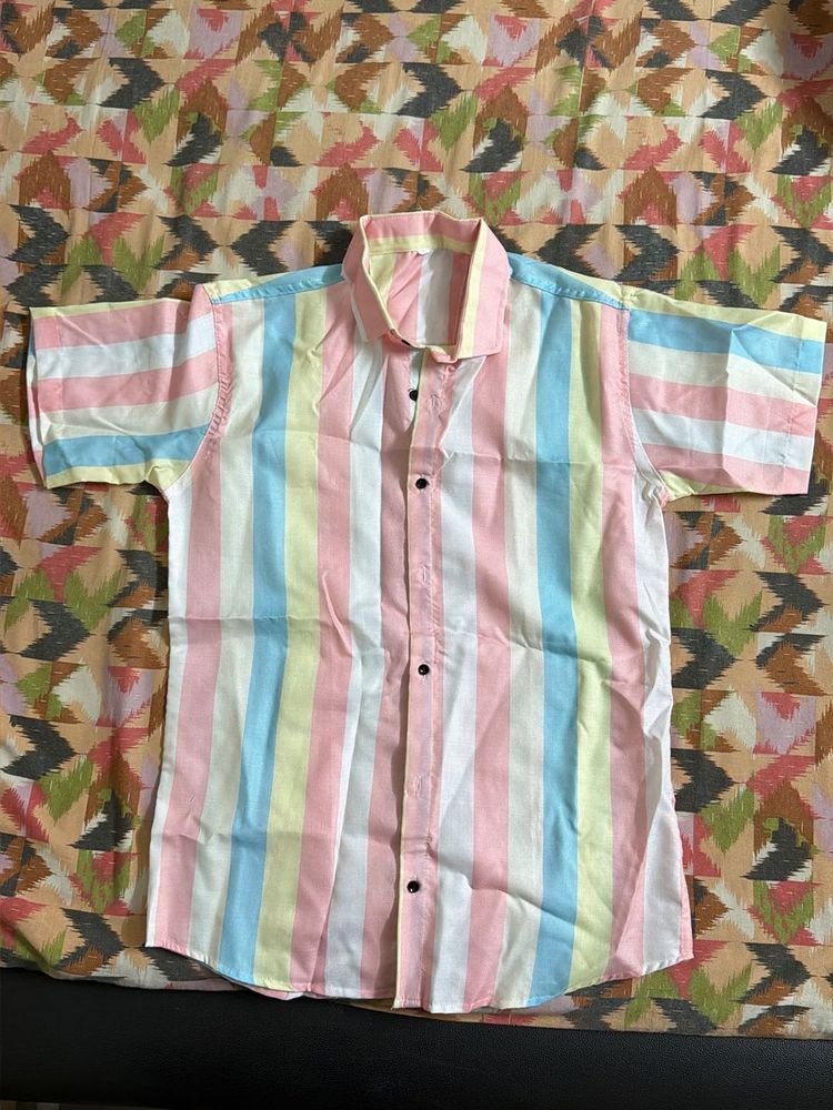 Men's Striped Short Sleeve Summer Shirt