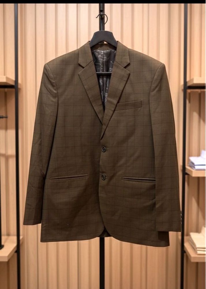 Stylish Brown Plaid Blazer