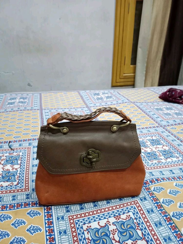 Chic Two-Tone Satchel Bag
