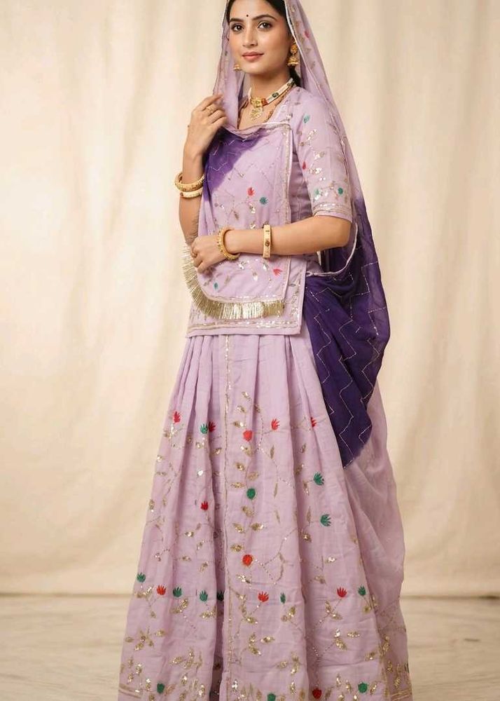 Lavender Rajputi Poshak Dress Material