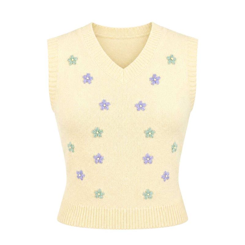 Chic Floral Knit Vest