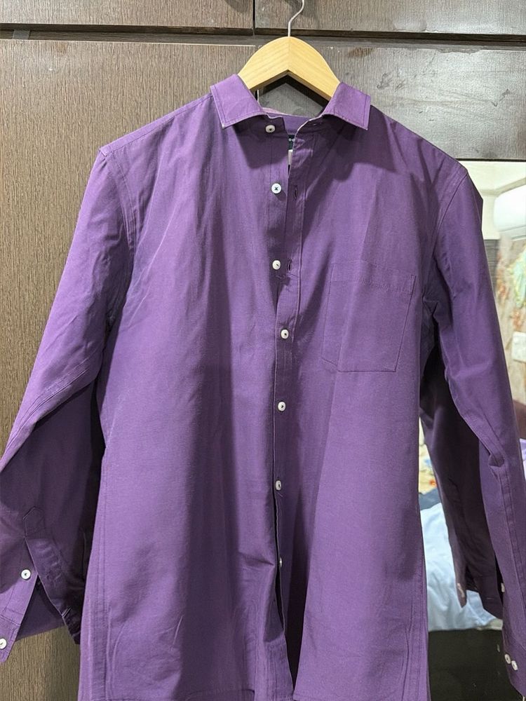 Men's Purple Button-Down Shirt