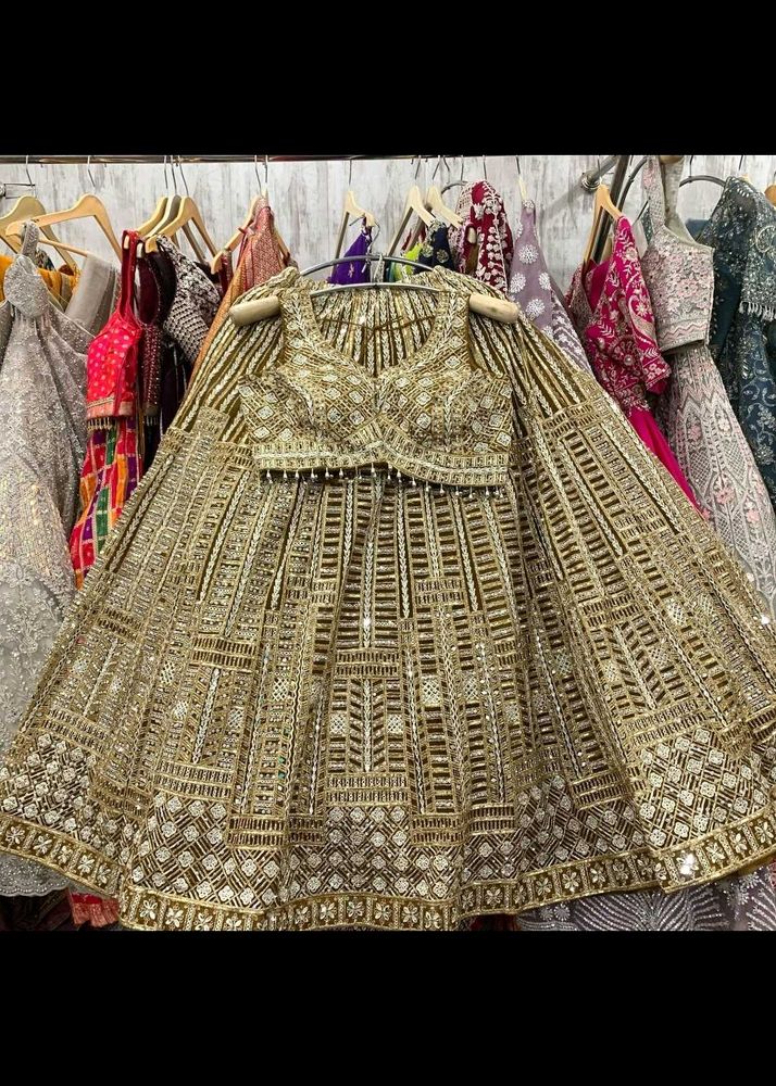 Stunning Gold Sequined Lehenga Choli